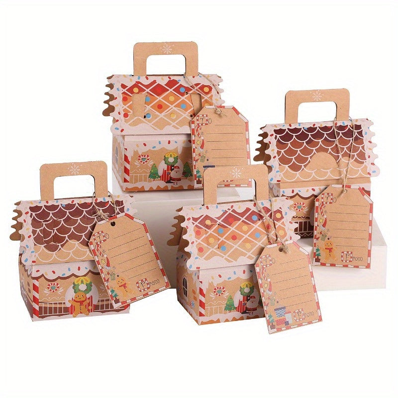 Christmas House Shaped Candy Merry Home Decoration Santa Claus
