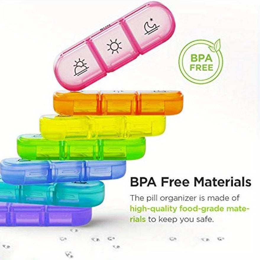 Large 3 Times a Day Weekly Pill Organizer, 7 Grid Portable Pill Case