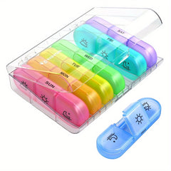Large 3 Times a Day Weekly Pill Organizer, 7 Grid Portable Pill Case