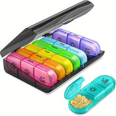Large 3 Times a Day Weekly Pill Organizer, 7 Grid Portable Pill Case
