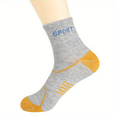 5 Pairs Men's Deodorant Ankle Socks for Outdoor Sports