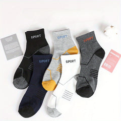 5 Pairs Men's Deodorant Ankle Socks for Outdoor Sports