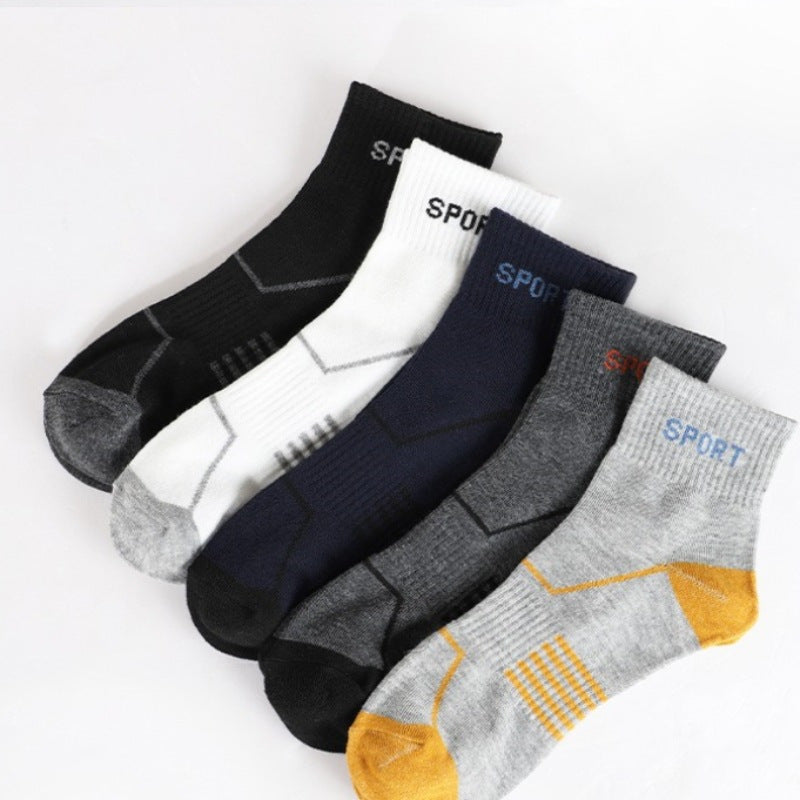 5 Pairs Men's Deodorant Ankle Socks for Outdoor Sports