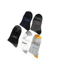 5 Pairs Men's Deodorant Ankle Socks for Outdoor Sports