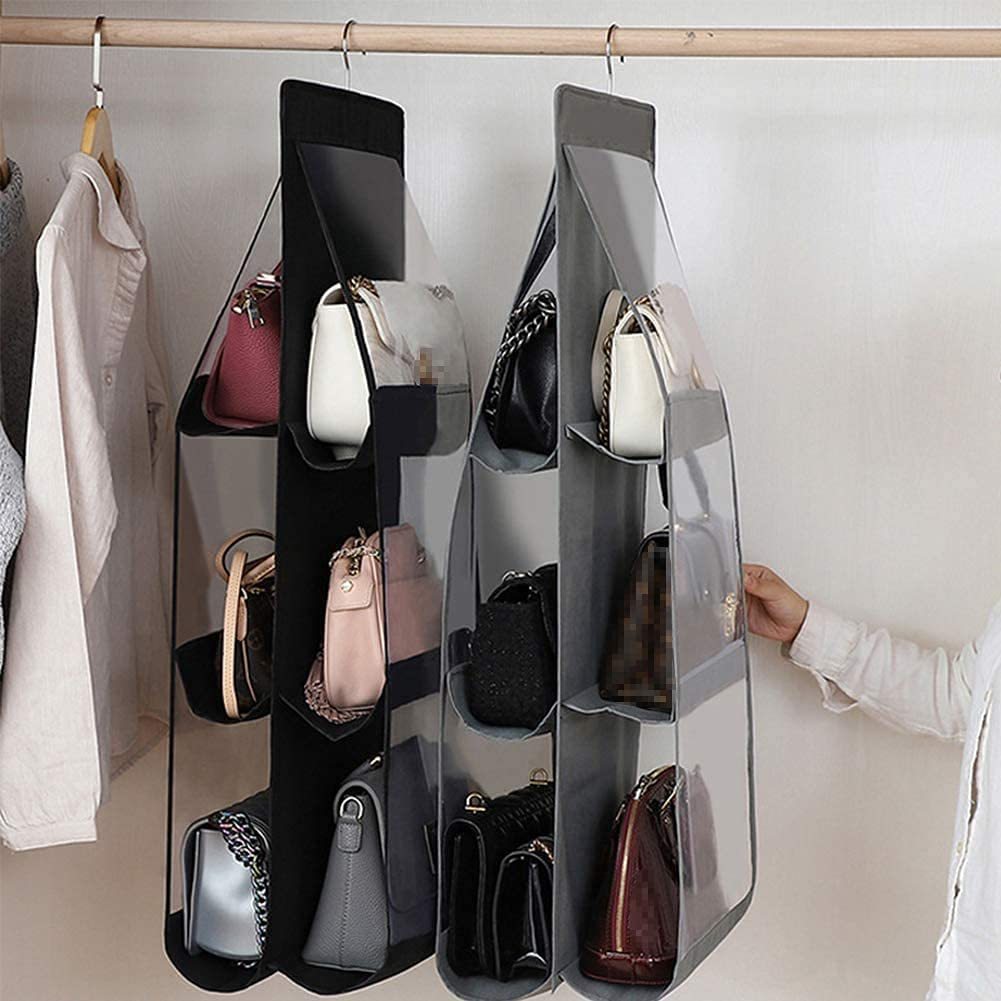 Double-Side Hanging Bag with Grids for Storage Organization