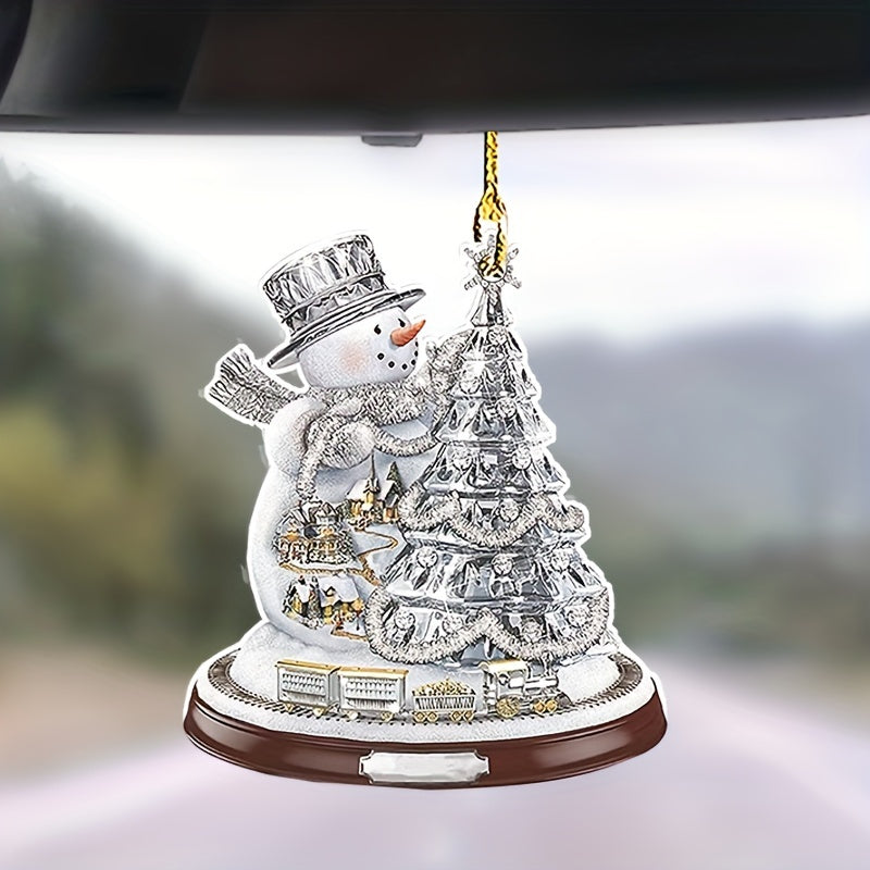 Bling Christmas Tree Pendant Acrylic Decorative Charm Car Bag Keychain
