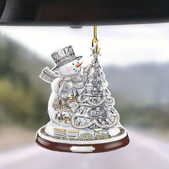 Bling Christmas Tree Pendant Acrylic Decorative Charm Car Bag Keychain