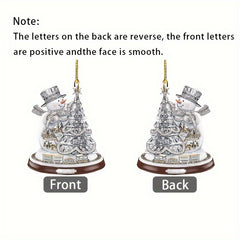 Bling Christmas Tree Pendant Acrylic Decorative Charm Car Bag Keychain
