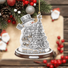 Bling Christmas Tree Pendant Acrylic Decorative Charm Car Bag Keychain