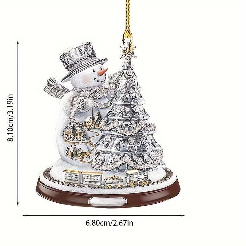 Bling Christmas Tree Pendant Acrylic Decorative Charm Car Bag Keychain