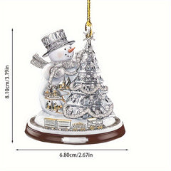 Bling Christmas Tree Pendant Acrylic Decorative Charm Car Bag Keychain