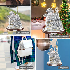 Bling Christmas Tree Pendant Acrylic Decorative Charm Car Bag Keychain