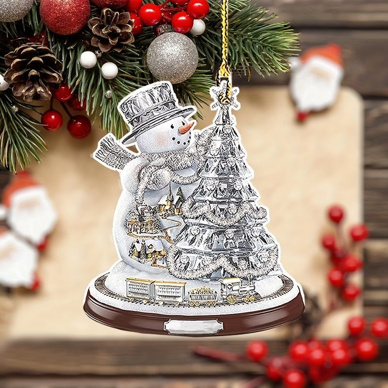 Bling Christmas Tree Pendant Acrylic Decorative Charm Car Bag Keychain