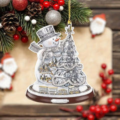 Bling Christmas Tree Pendant Acrylic Decorative Charm Car Bag Keychain