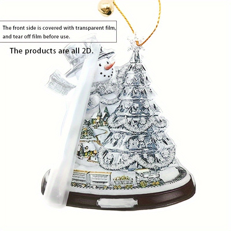 Bling Christmas Tree Pendant Acrylic Decorative Charm Car Bag Keychain