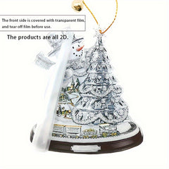 Bling Christmas Tree Pendant Acrylic Decorative Charm Car Bag Keychain