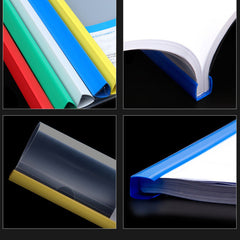 10pcs A4 Transparent Rod Clip Data Storage Triangle File Folder Plastic