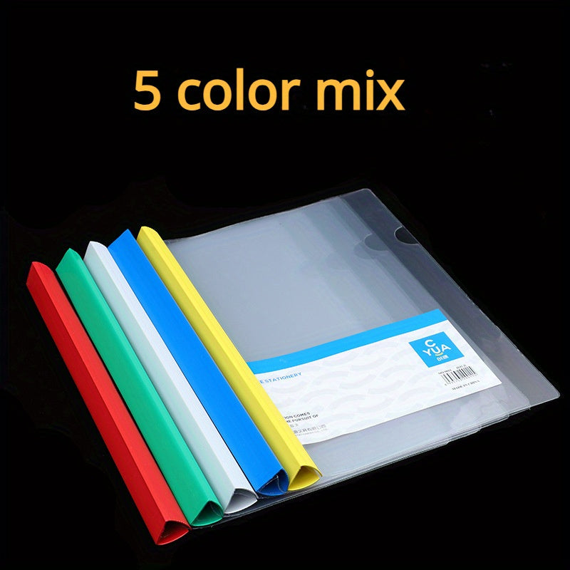 10pcs A4 Transparent Rod Clip Data Storage Triangle File Folder Plastic