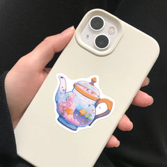 Teapot & Flowers Stickers - 50pcs for Guitar Skateboard Water Bottle Helmet