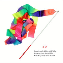 Rainbow Streamer Rhythmic Gymnastics Ribbon Dance Wands On Sticks