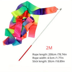 Rainbow Streamer Rhythmic Gymnastics Ribbon Dance Wands On Sticks