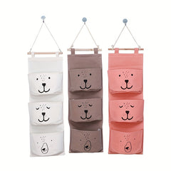 1pc Hanging Storage Bag Cartoon Pattern Organizer Bag Home Organization