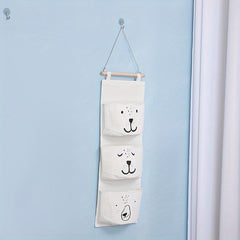 1pc Hanging Storage Bag Cartoon Pattern Organizer Bag Home Organization