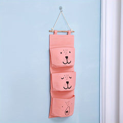 1pc Hanging Storage Bag Cartoon Pattern Organizer Bag Home Organization
