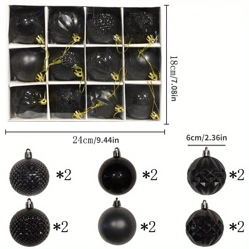 12pcs Christmas Decoration Ball Holiday Wedding Christmas Hanging Ball
