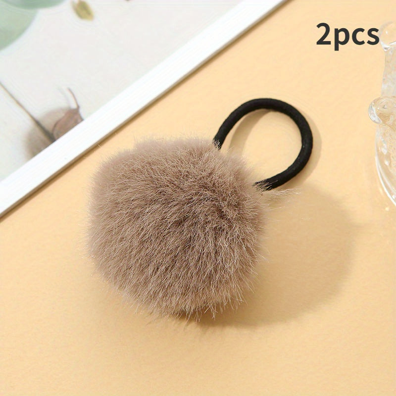 Plush Headwear Hair Ring Set