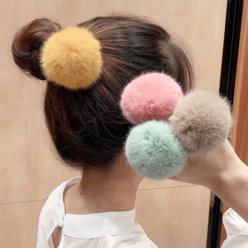 Plush Headwear Hair Ring Set