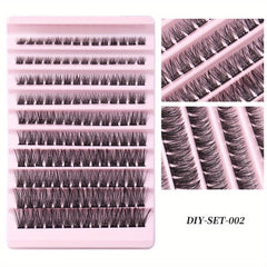 140pcs 8-14mm D Curl Cluster Lash Extensions Soft & Natural False Eyelashes