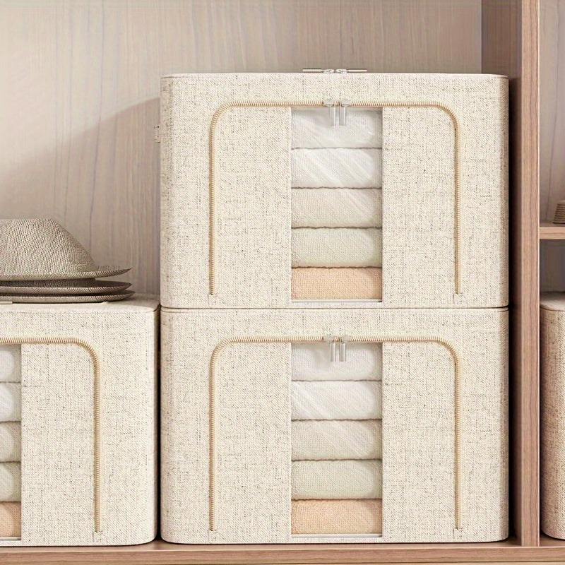 Large Capacity Clothes Storage Box With Handles & Frame