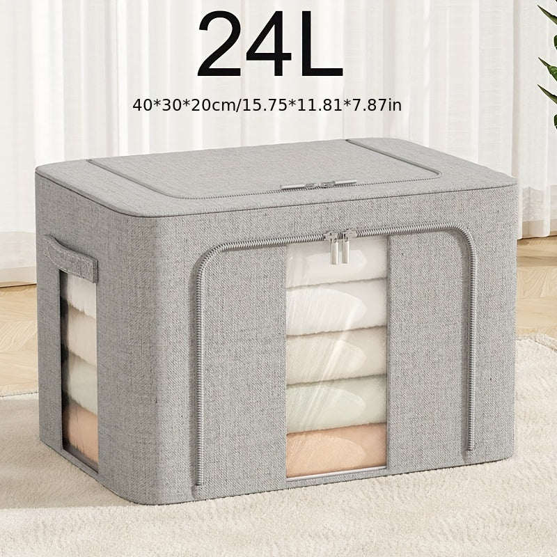 Large Capacity Clothes Storage Box With Handles & Frame