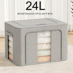 Large Capacity Clothes Storage Box With Handles & Frame