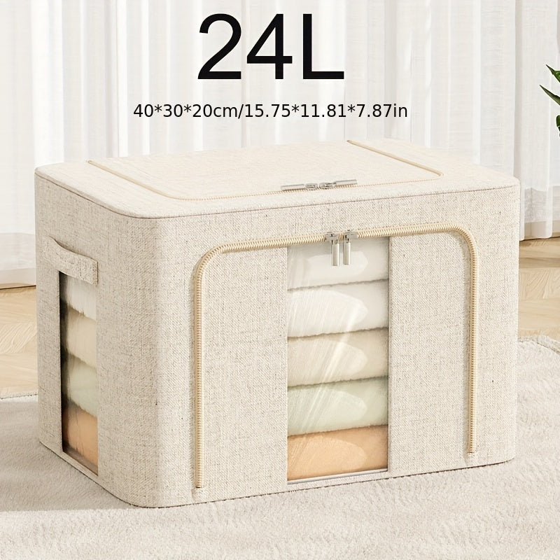 Large Capacity Clothes Storage Box With Handles & Frame