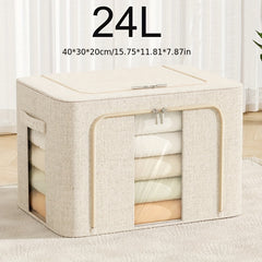 Large Capacity Clothes Storage Box With Handles & Frame