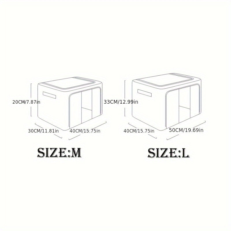 Large Capacity Clothes Storage Box With Handles & Frame