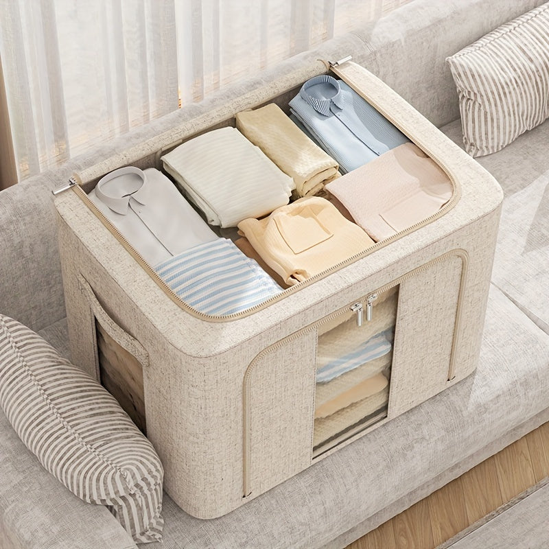 Large Capacity Clothes Storage Box With Handles & Frame