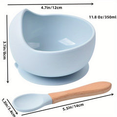 2pcs Silicone Bowls Spoon Set Portable Food Plates Outdoor Camping