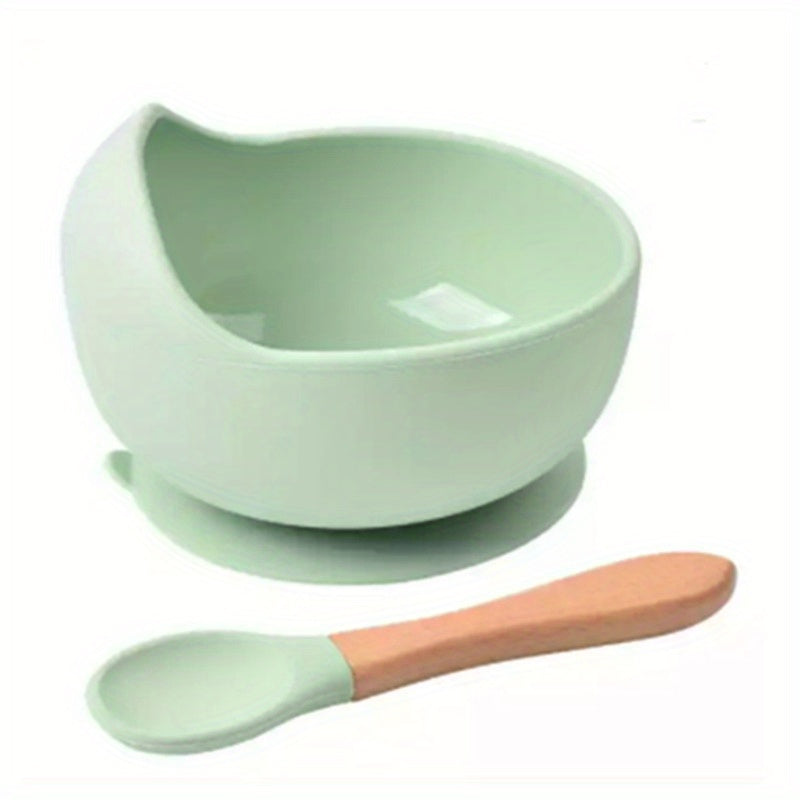2pcs Silicone Bowls Spoon Set Portable Food Plates Outdoor Camping