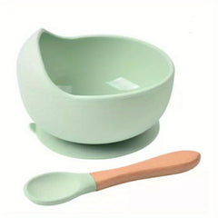 2pcs Silicone Bowls Spoon Set Portable Food Plates Outdoor Camping