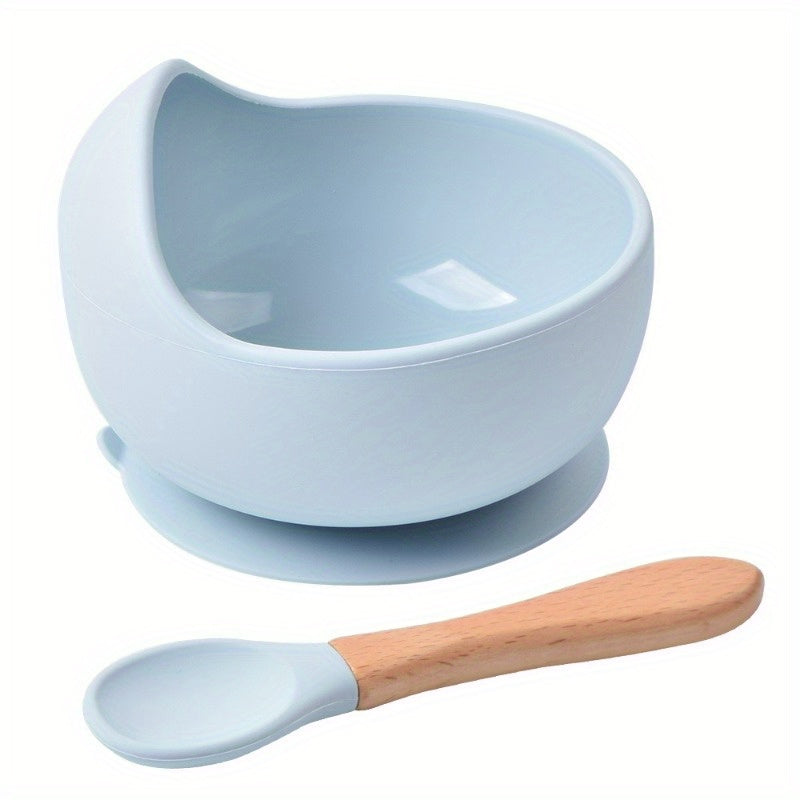 2pcs Silicone Bowls Spoon Set Portable Food Plates Outdoor Camping