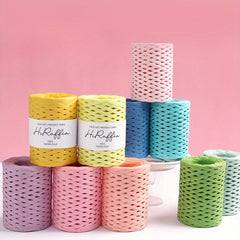 Raffia Braided Thread Cotton Grass Thread 150m Thick Fiber for Raffia Hook Hat