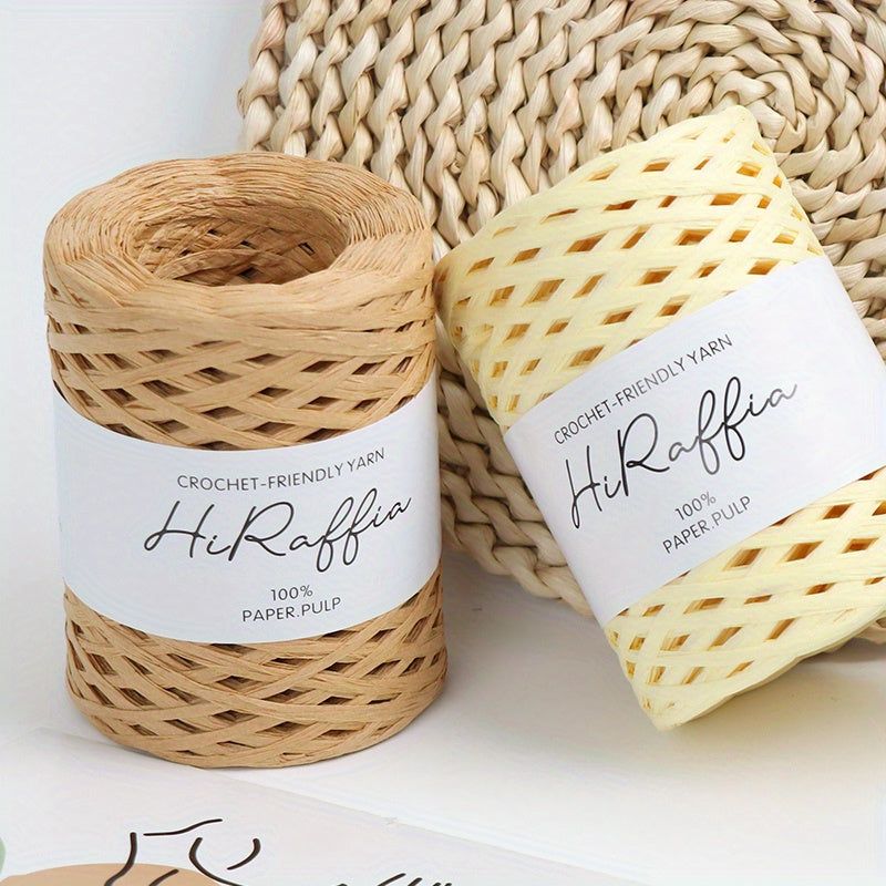 Raffia Braided Thread Cotton Grass Thread 150m Thick Fiber for Raffia Hook Hat