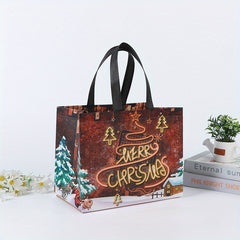 3pcs Christmas Gift Packaging Bag Large Capacity Portable Folding Tote Bag