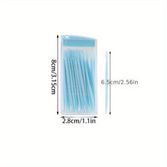 Portable Plastic Cleaning Toothpick Double Floss Dental Stick
