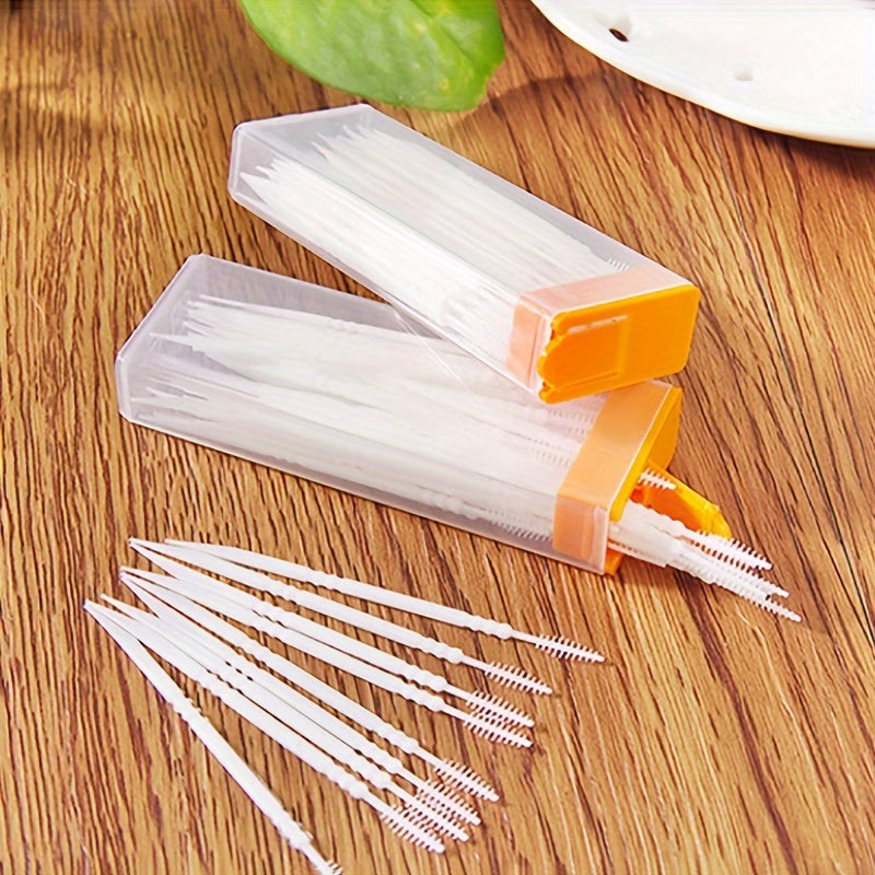 Portable Plastic Cleaning Toothpick Double Floss Dental Stick