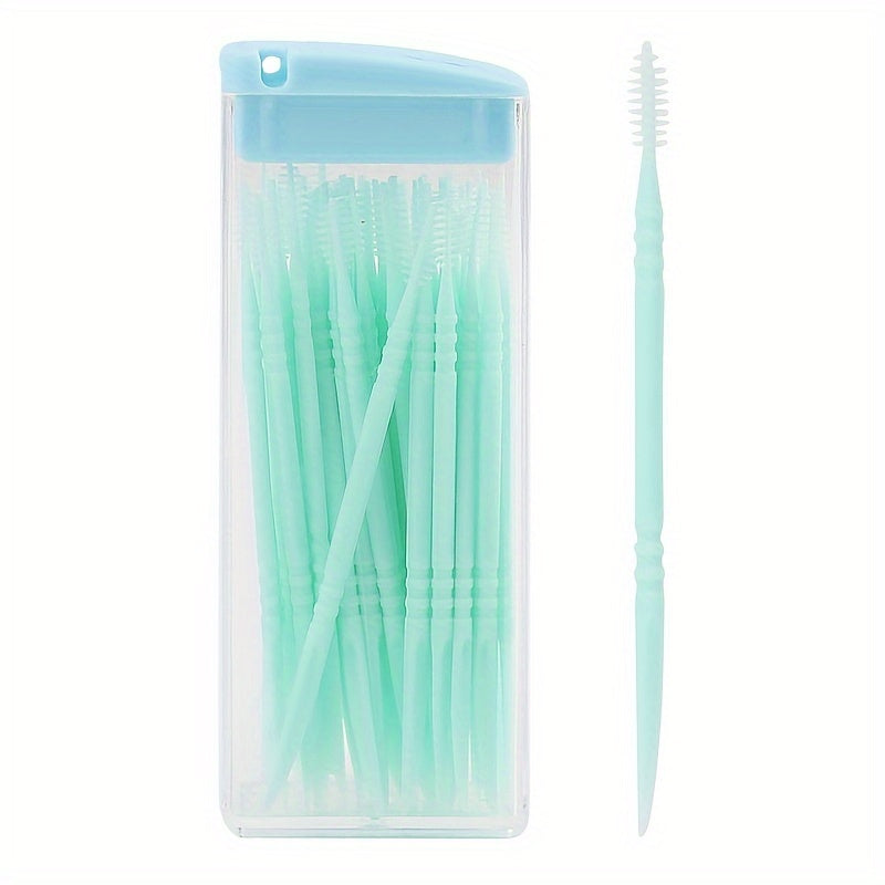 Portable Plastic Cleaning Toothpick Double Floss Dental Stick
