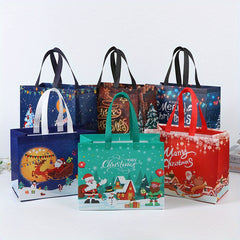 3pcs Christmas Gift Packaging Bag Large Capacity Portable Tote Bag